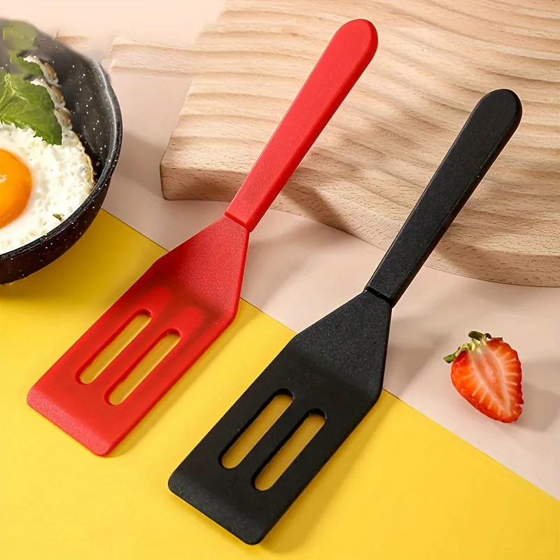 1pc Silicone Spatula, Non-stick Baking Spatula, Heat Resistant Baking Spatula, Mini Slotted Serve Turner For Flip Egg, Kitchen Tools, Kitchen Gadgets, Cheap Items