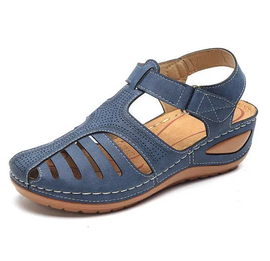 2022 New Women Sandals Vintage Wedge Sandals Buckle Casual Sewing Women Shoes Female Ladies Platform