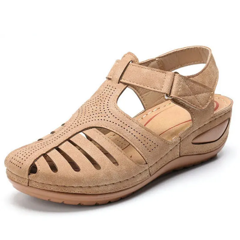 2022 New Women Sandals Vintage Wedge Sandals Buckle Casual Sewing Women Shoes Female Ladies Platform