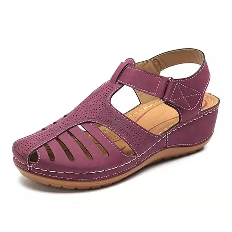 2022 New Women Sandals Vintage Wedge Sandals Buckle Casual Sewing Women Shoes Female Ladies Platform