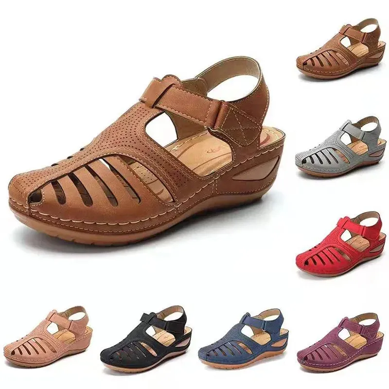 2022 New Women Sandals Vintage Wedge Sandals Buckle Casual Sewing Women Shoes Female Ladies Platform