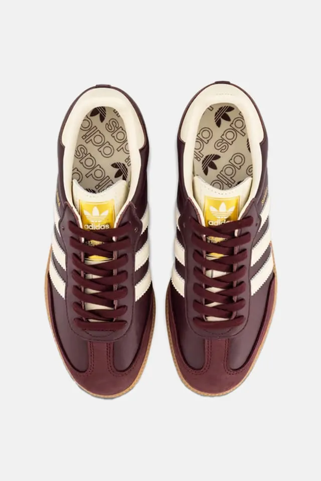 Adidas W Samba OG Maroon/Cream White/Gold Metallic