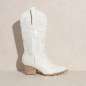 Amaya Western Boot - White