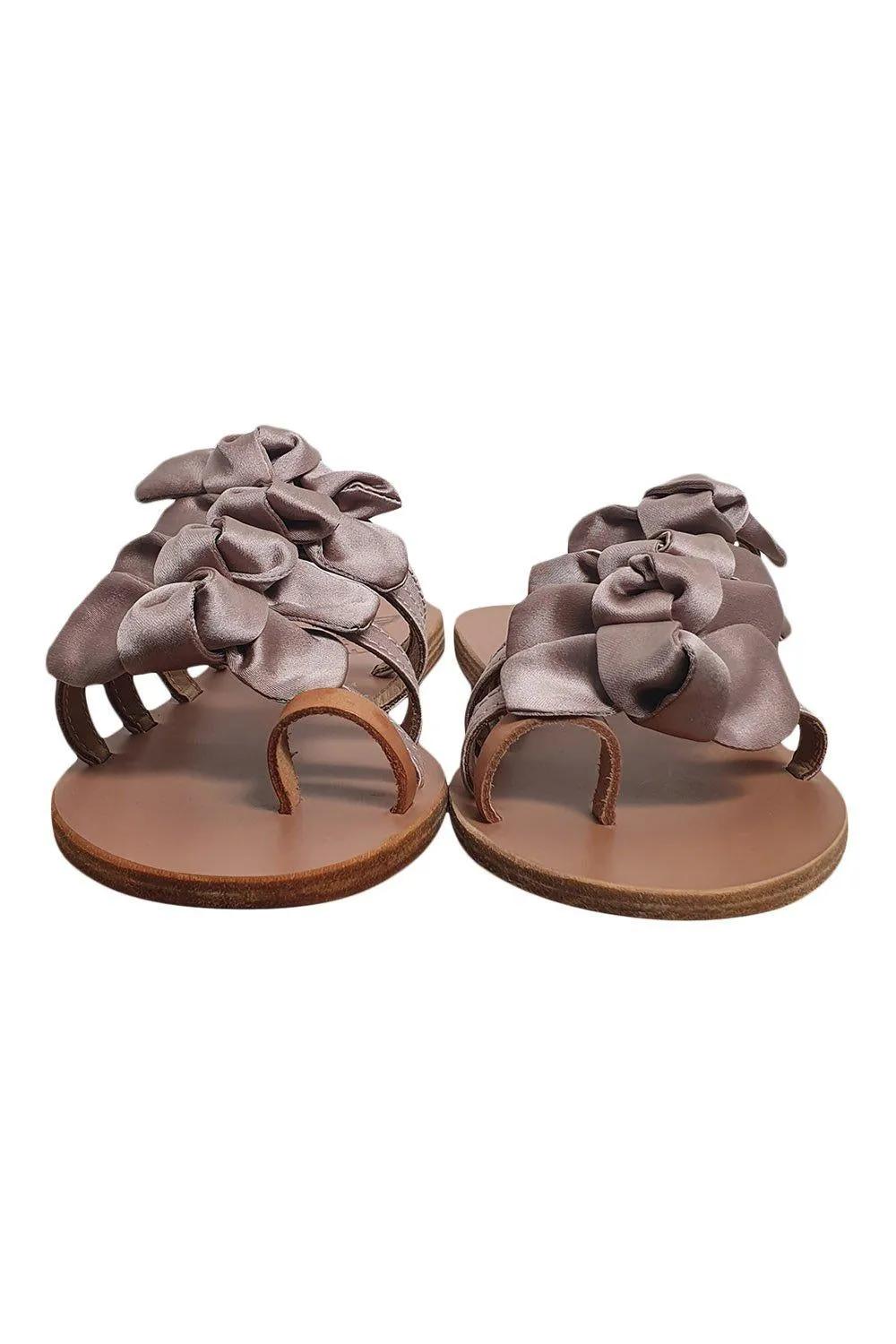 ANCIENT GREEK SANDALS Hara Natural Lotus Satin Flats (40)