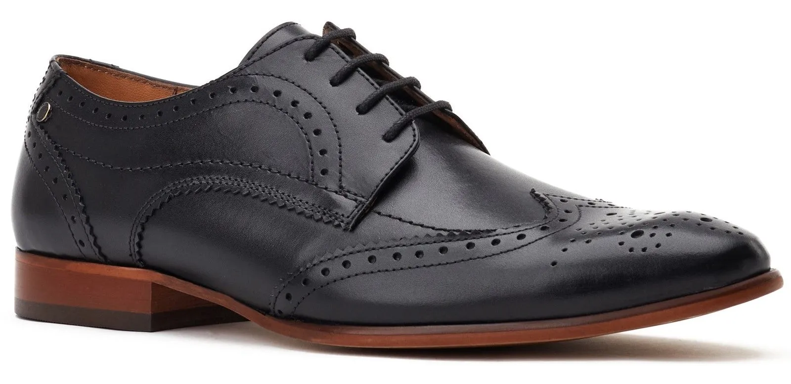 Base London Barbera Mens Leather Lace Up Brogue Shoe