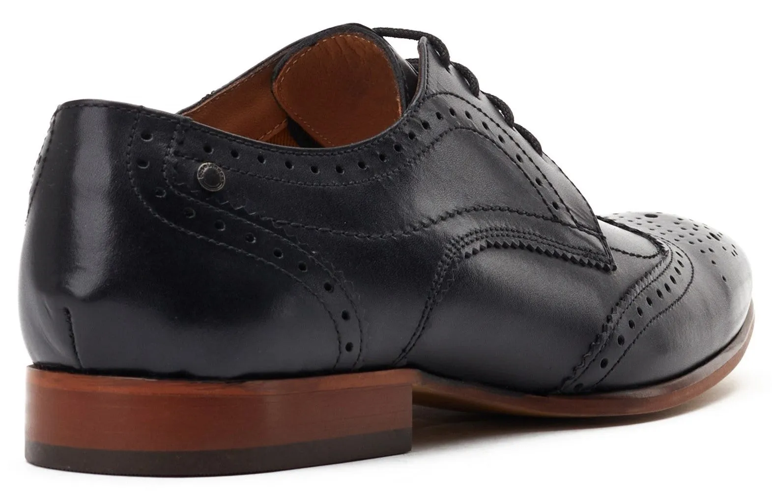 Base London Barbera Mens Leather Lace Up Brogue Shoe