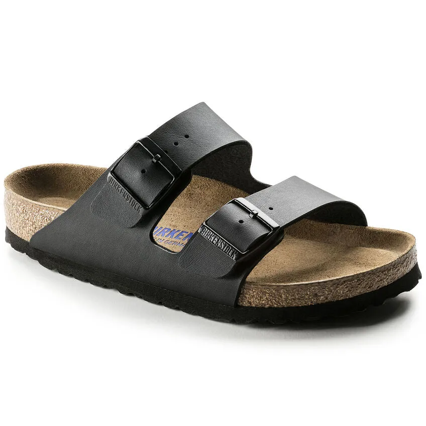 Birkentock Unisex Arizona Soft Footbed - Black Birko-Flor