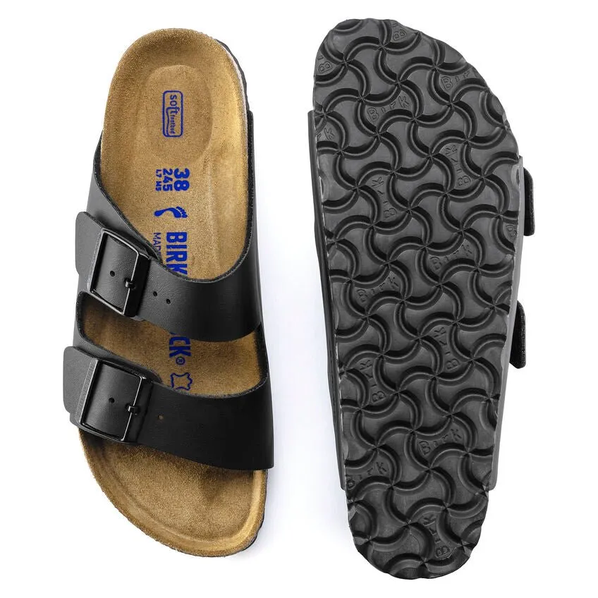 Birkentock Unisex Arizona Soft Footbed - Black Birko-Flor