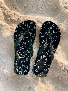 Black Brandin Flip Flops