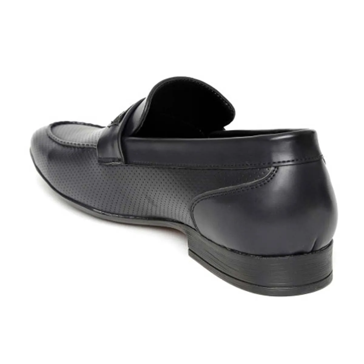 Black Punched Formal Loafers