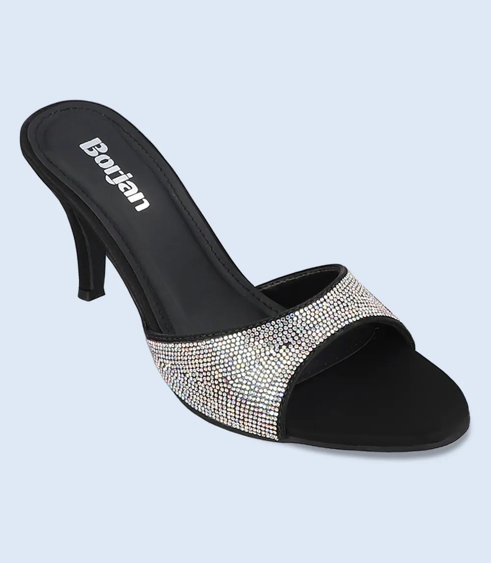 BW9471-SILVER-Women Formal Slipper Heels