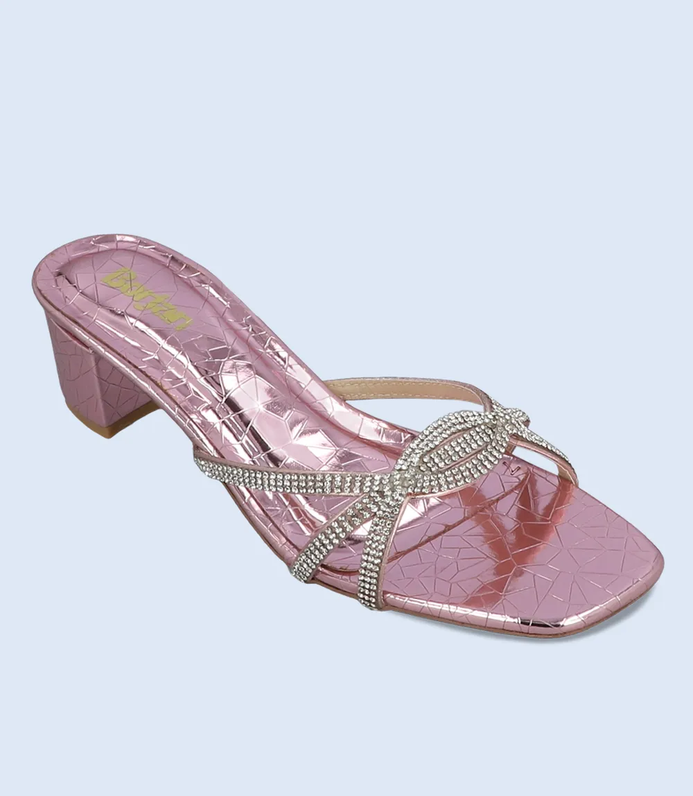 BW9646-SILVER-Women Formal Slipper Heels