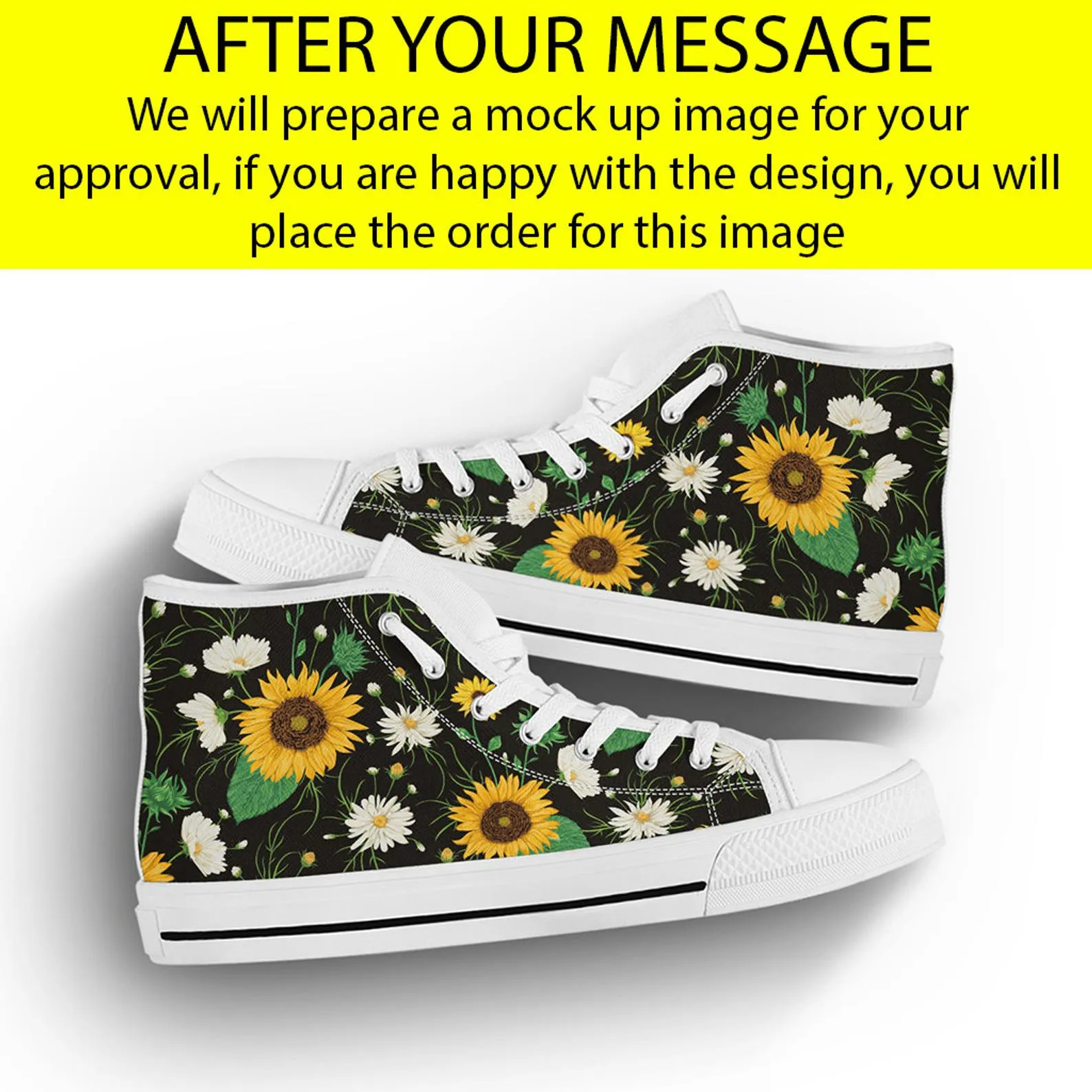 Custom Shoes Design Your Own Sneakers Personalised Shoes  Custom Made Gifts Custom High Top Converse Style Sneakers For Adults Women & Men