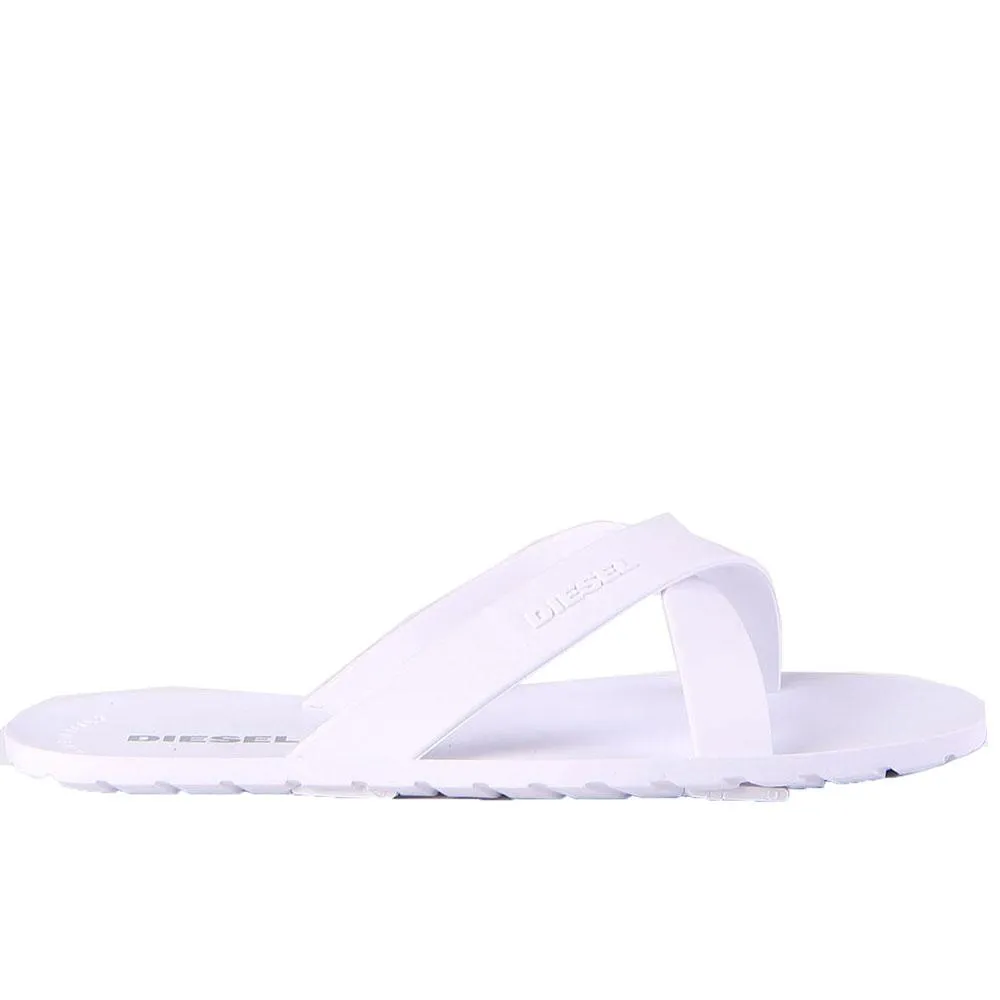 Diesel Plaja Wash White Strap Plastic Sandals