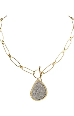 Druzy Statement Druzy T Bar Necklace