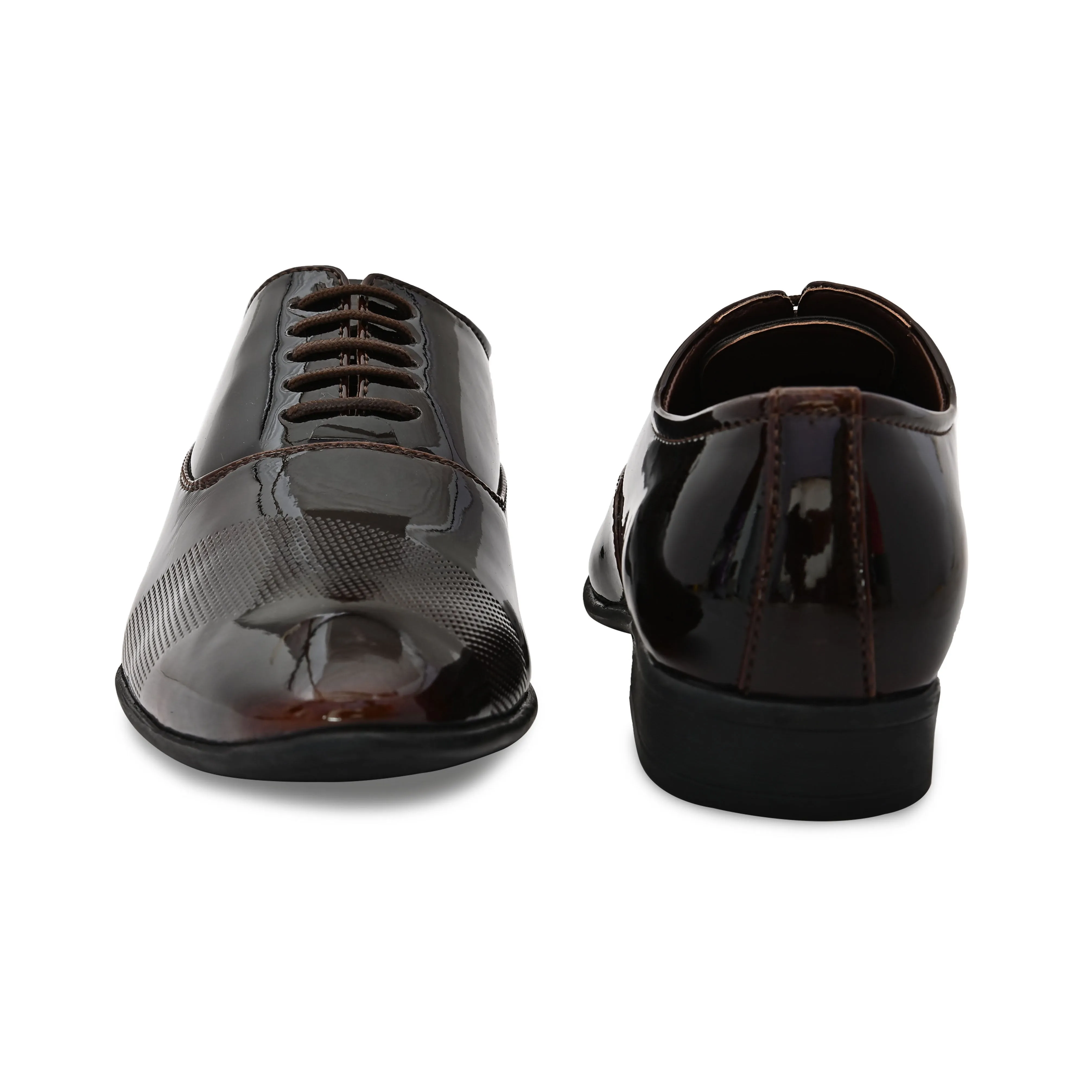 Faade Brown Patent Formal Shoes