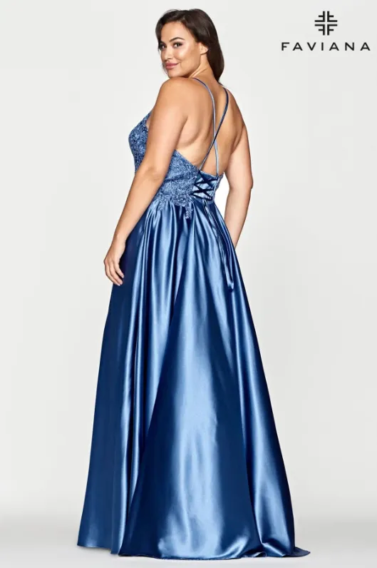 Faviana plus size long flowy gown style 9498