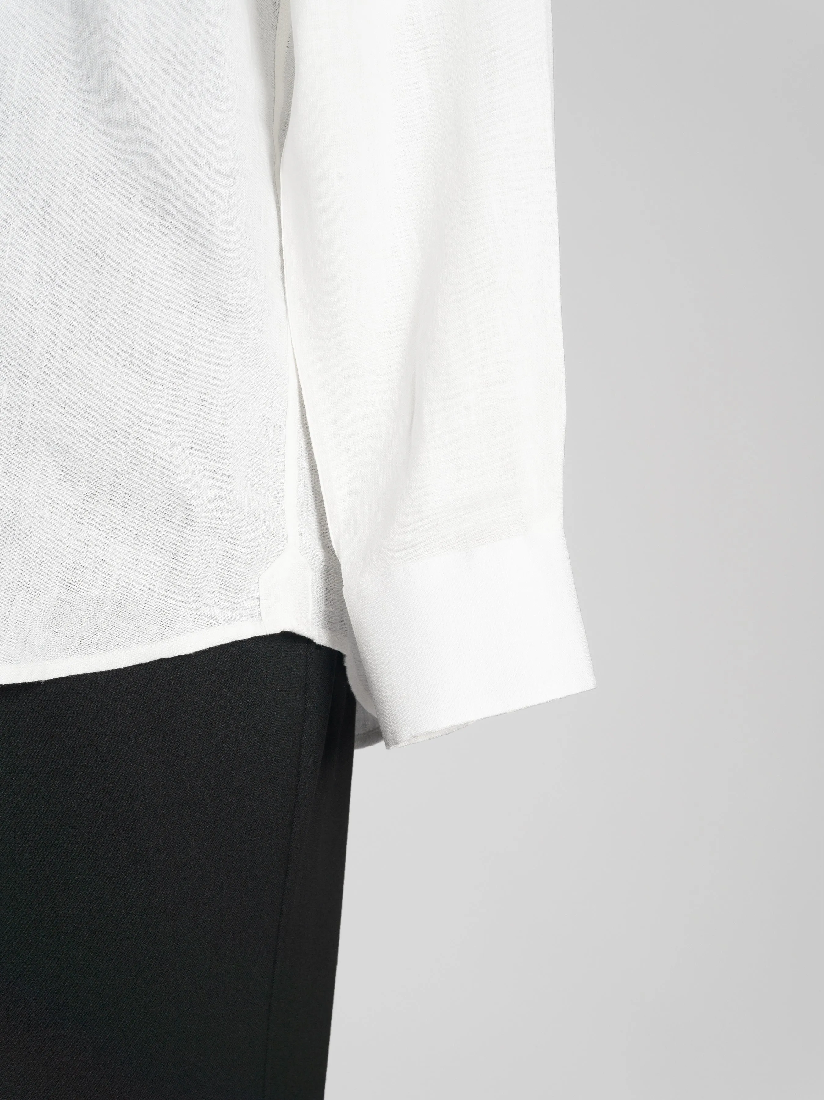 Franco Linen Shirt - White Windsor Collar