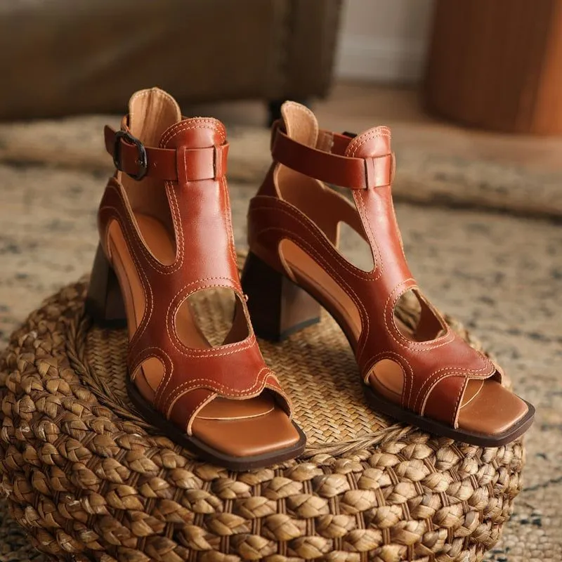 Gladiator Sandals High Heels - Women's Casual Shoes AZ232