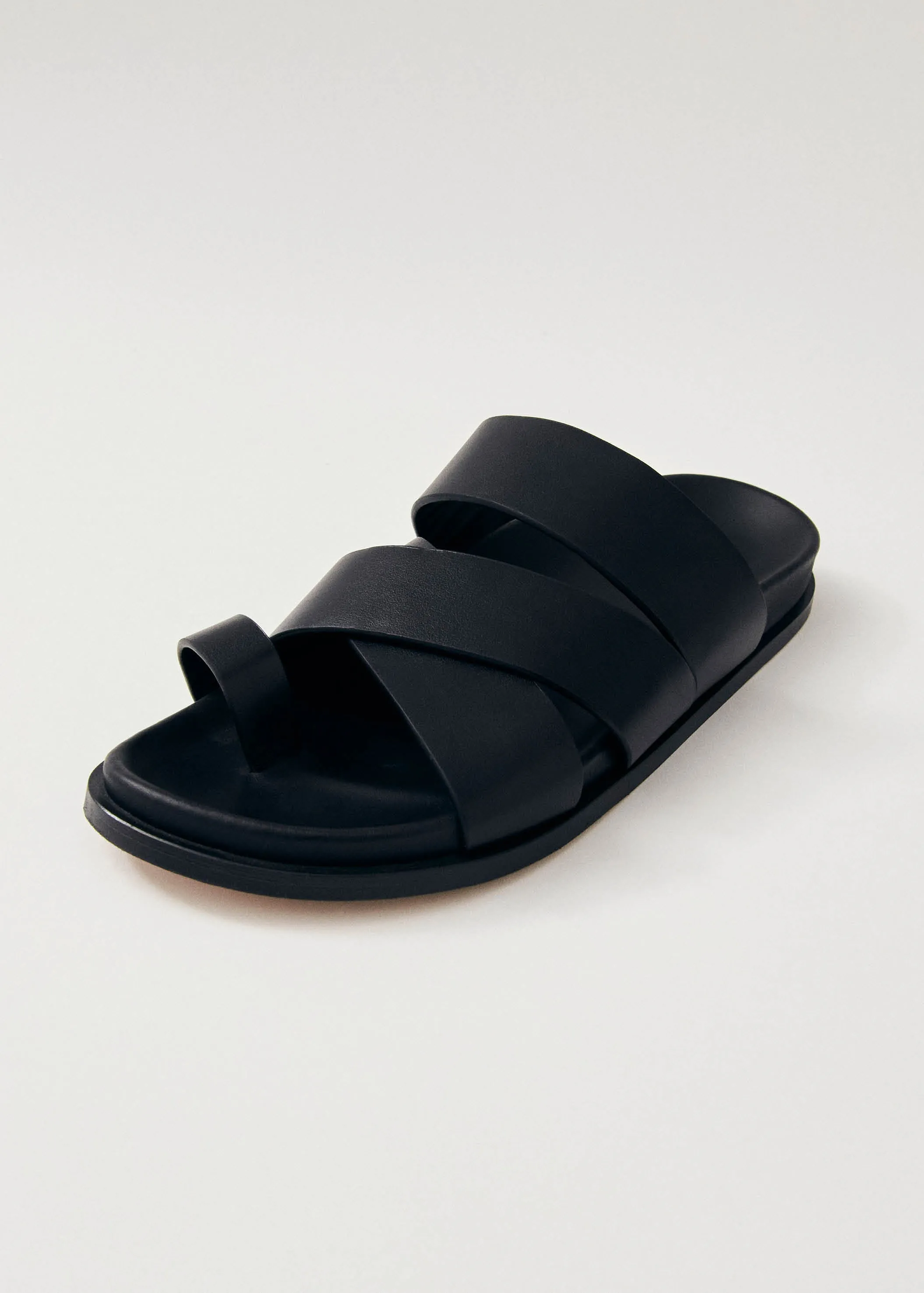 Harllow Black Leather Sandals