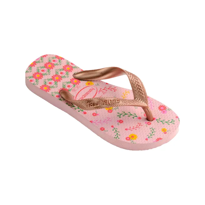 Havaianas flip flops for girls Flores 4000052 7667 crystal flowers