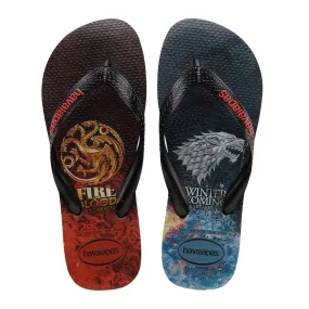 Mens Havaianas Game of Thrones Flip-Flops - Classic Black Design