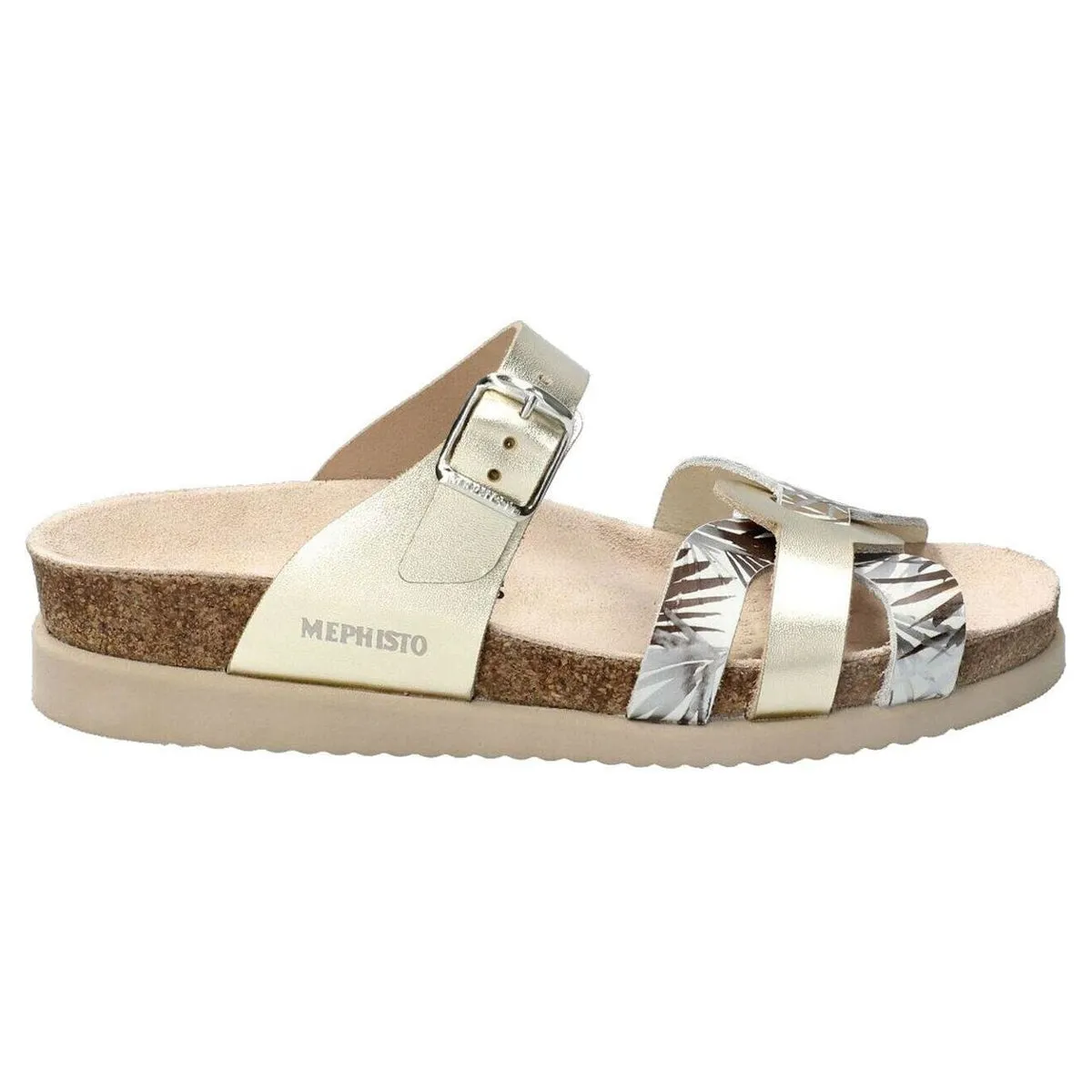 Helma Metallic Leather Women's Slide Sandals