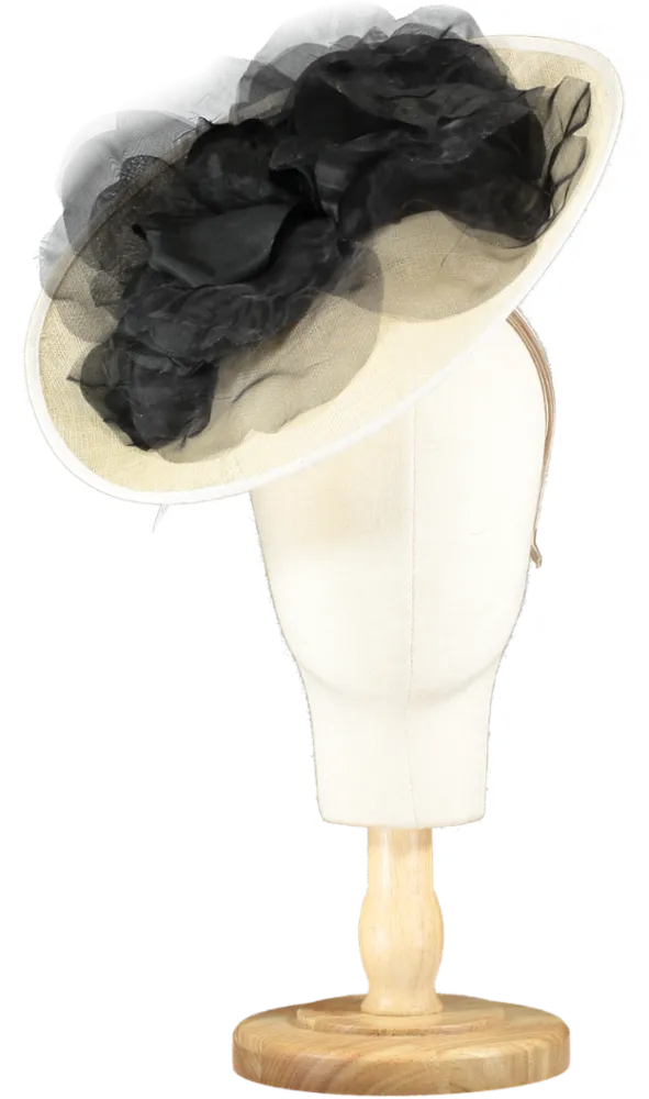 Issa Cream/Black Formal flower Fascinator