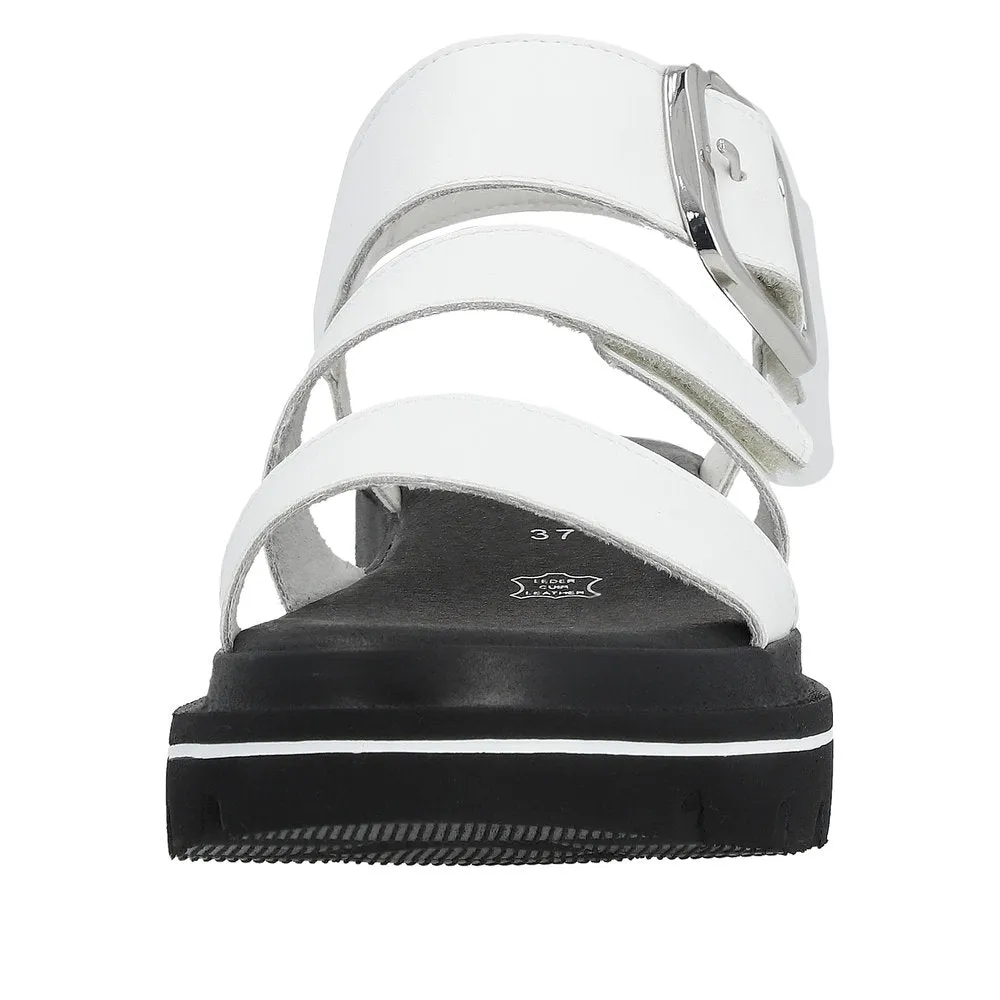 Ladies Evolution By Rieker Sandals White Chunky Platform W1650-80