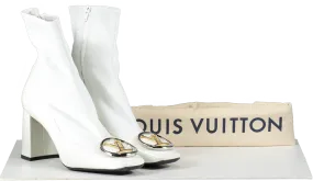 Louis Vuitton White Patent Madeleine Ankle Boots UK 6 EU 39 👠