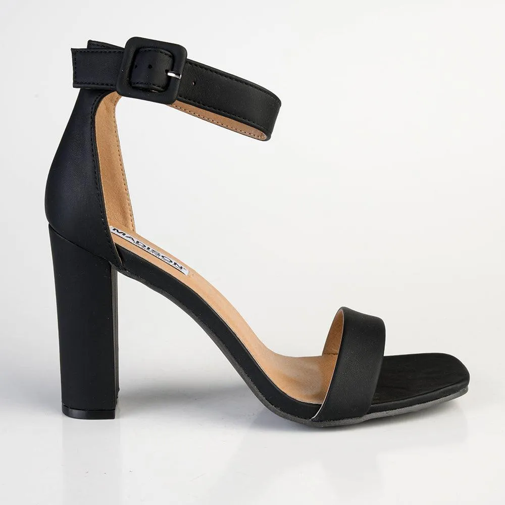 Madison Angelique Classic Block Heel Sandal - Black