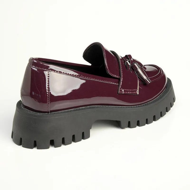 Madison Bella Tassle Slip on Loafer - Wine