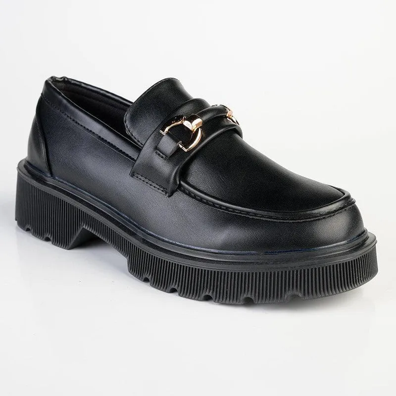 Madison Eloise Chunky Sole Slip Brogue - Black