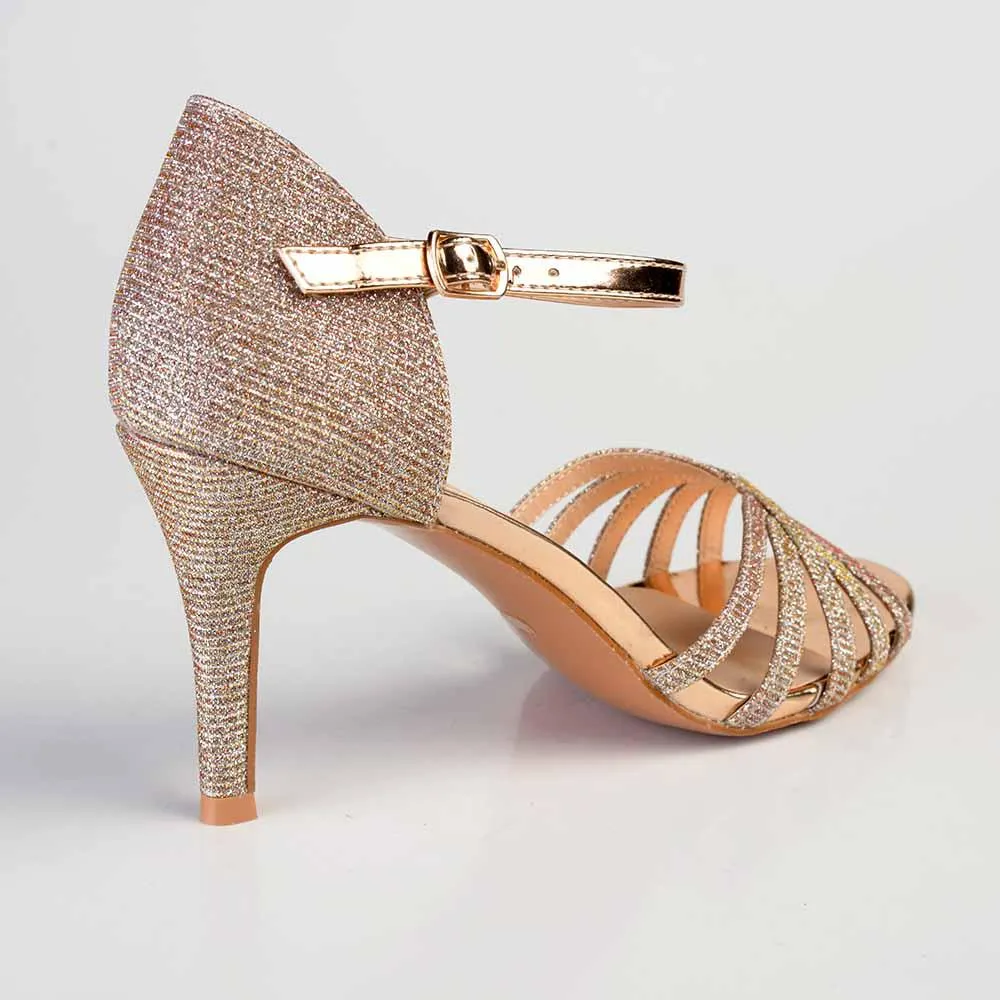 Madison Maria Closed Back Glitter Sandal - Champagne