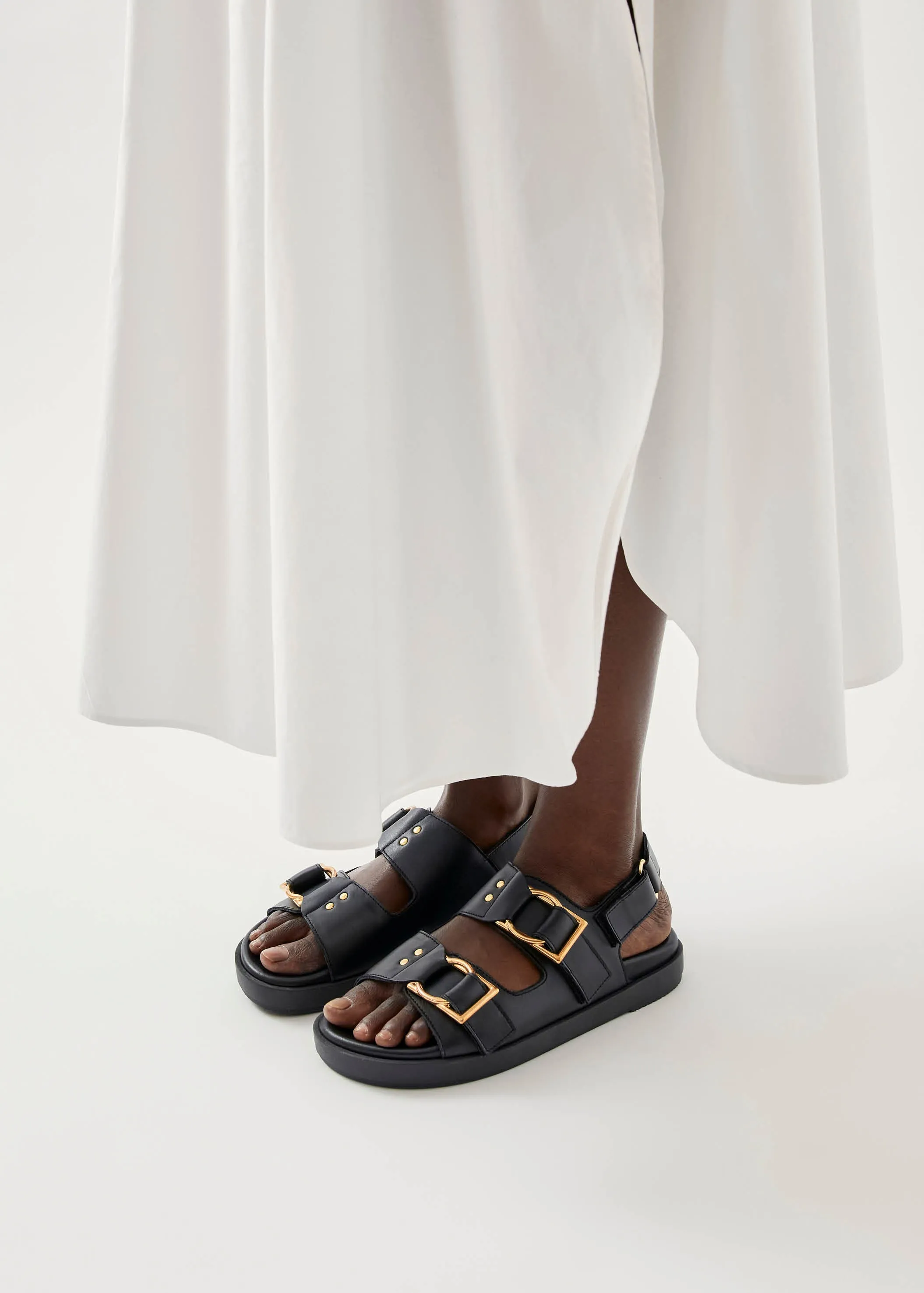 Maui Black Leather Sandals