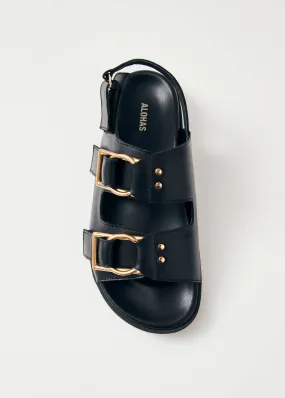 Maui Black Leather Sandals