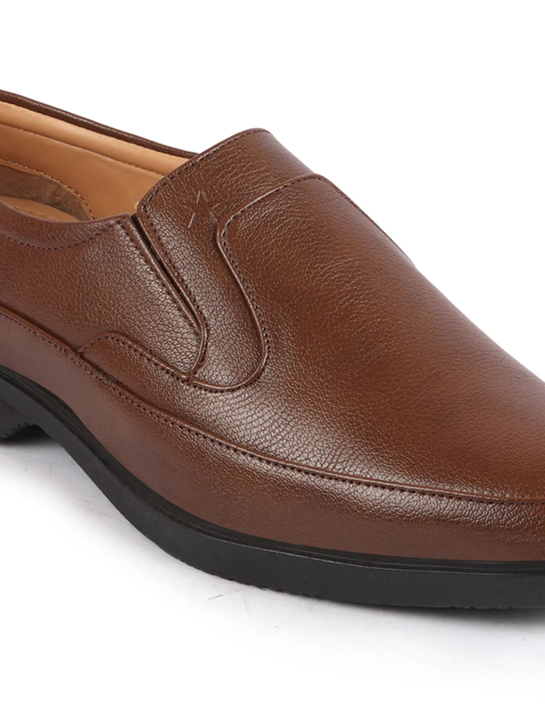 Men Brown Formal Office Meetings All Day Long Outdoor Slip On Shoes