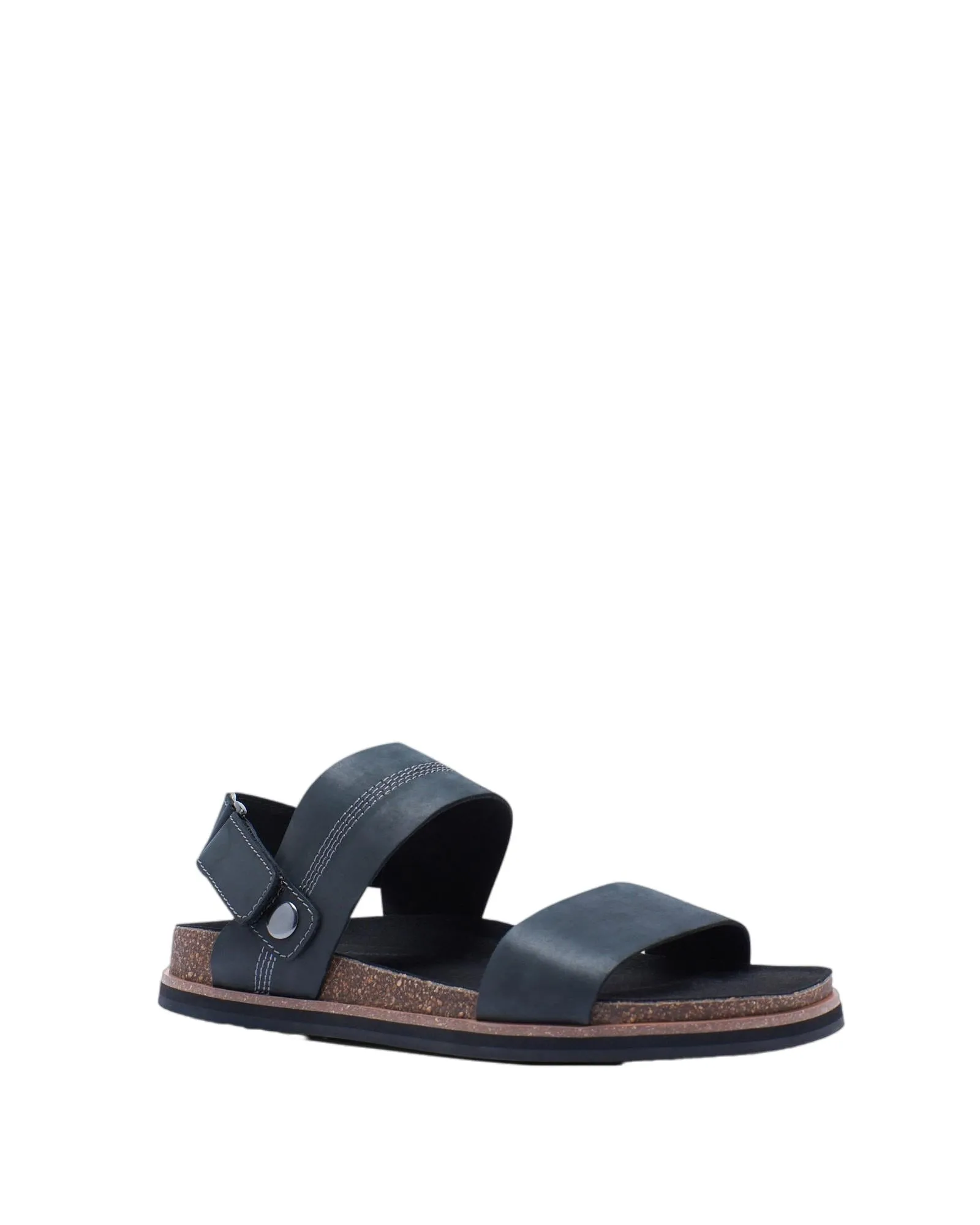 Mens Hush Puppies Cobber Black Sandals Slip On Leather Flip Flop