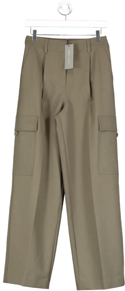 Mint Velvet Green Formal Cargo Straight Trousers UK S