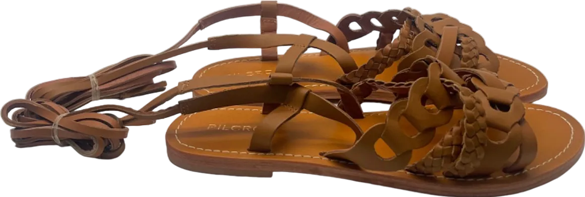 Pilcro Tan Braided Leather Sandals UK 5