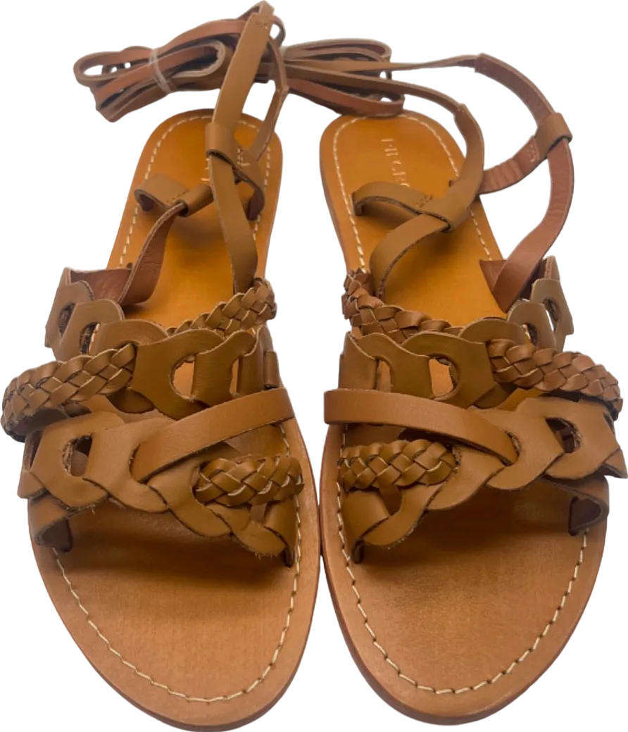 Pilcro Tan Braided Leather Sandals UK 5