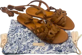 Pilcro Tan Braided Leather Sandals UK 5