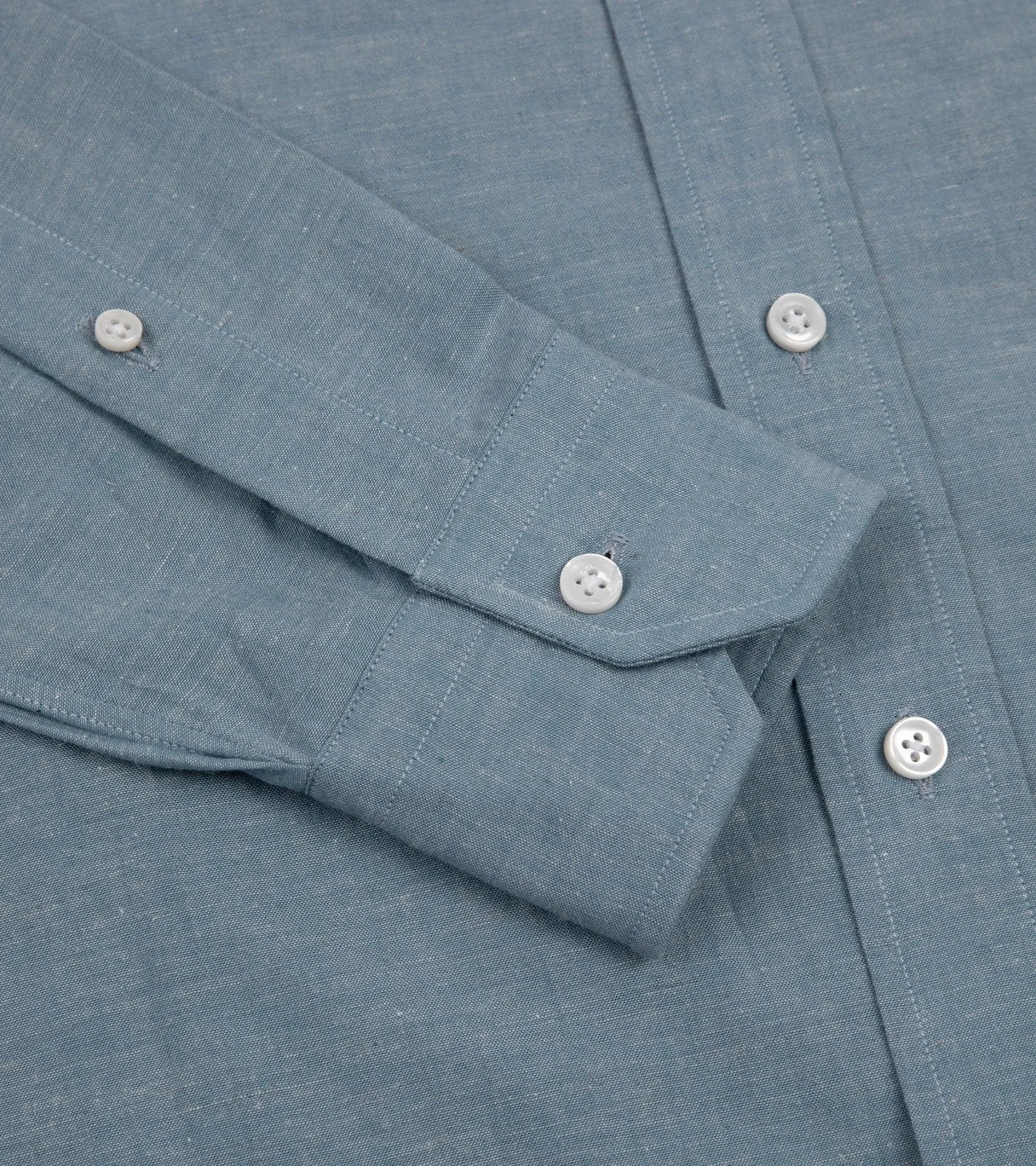 Salvatore Piccolo Cotton Linen Shirt: Blue