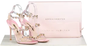 Sophia Webster Rose Pink crystal embellished  Heeled Sandals BNIB UK 5 EU 38 👠