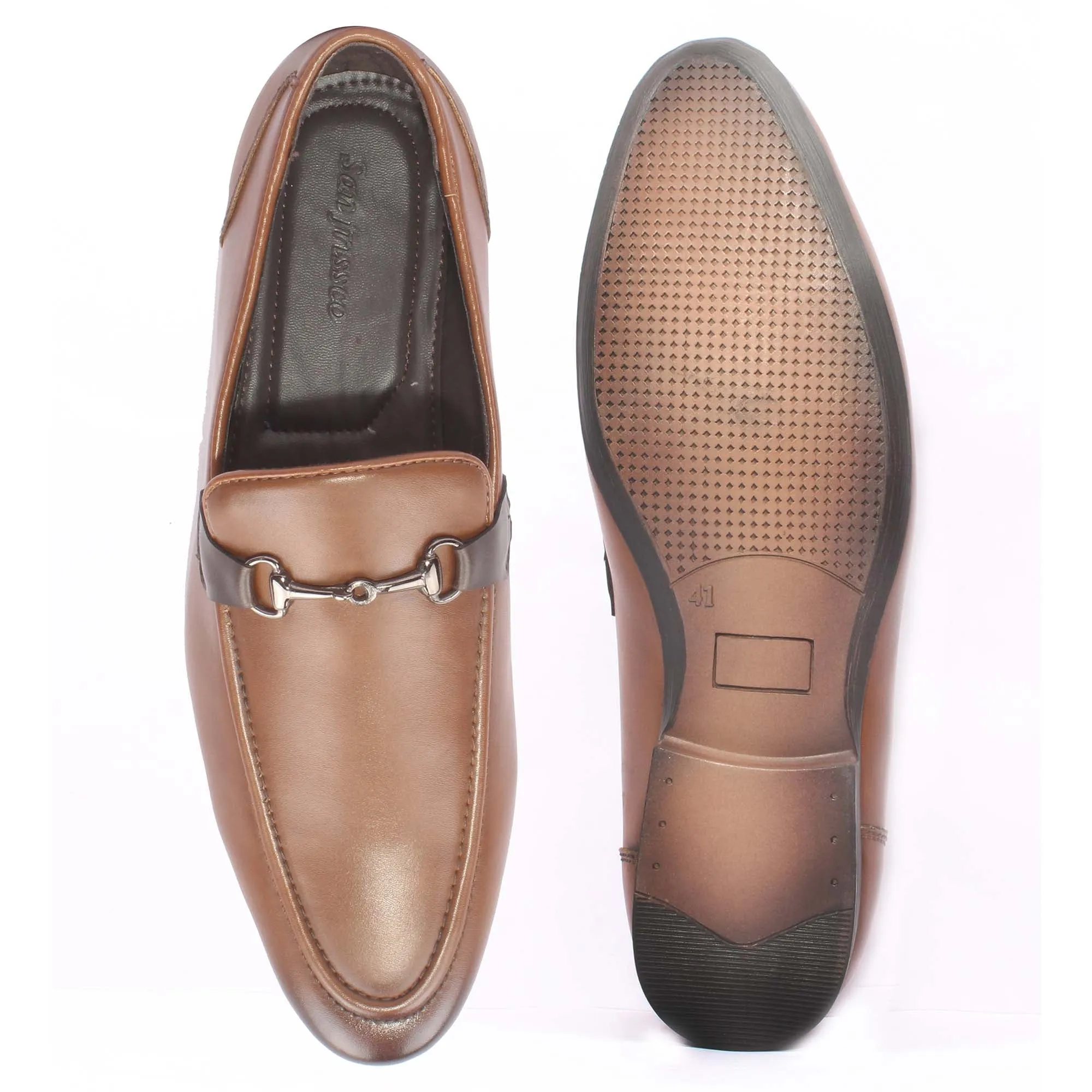 Tan Formal Slip-Ons