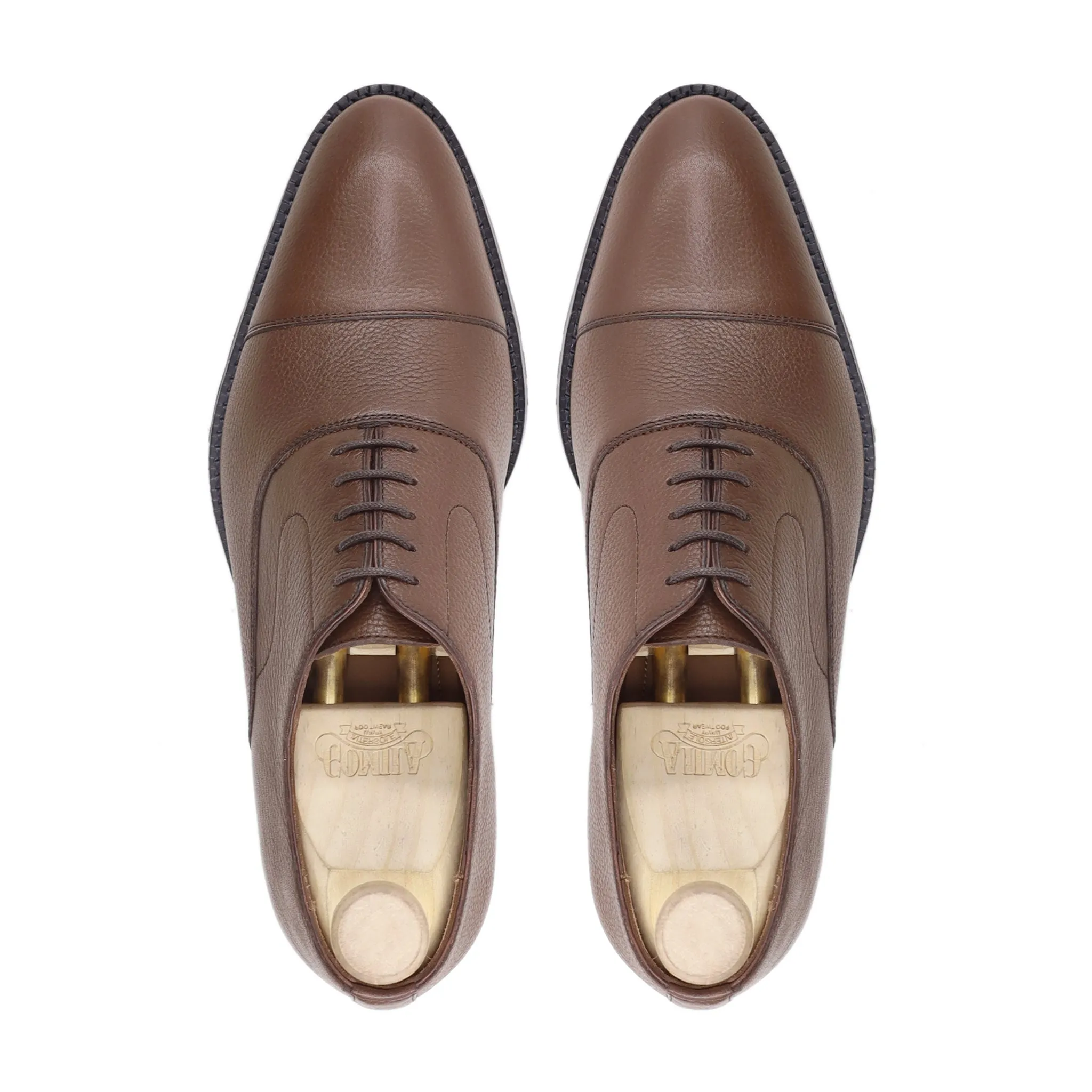 Warsaw - Men's Brown Pebble Grain Oxford Shoe