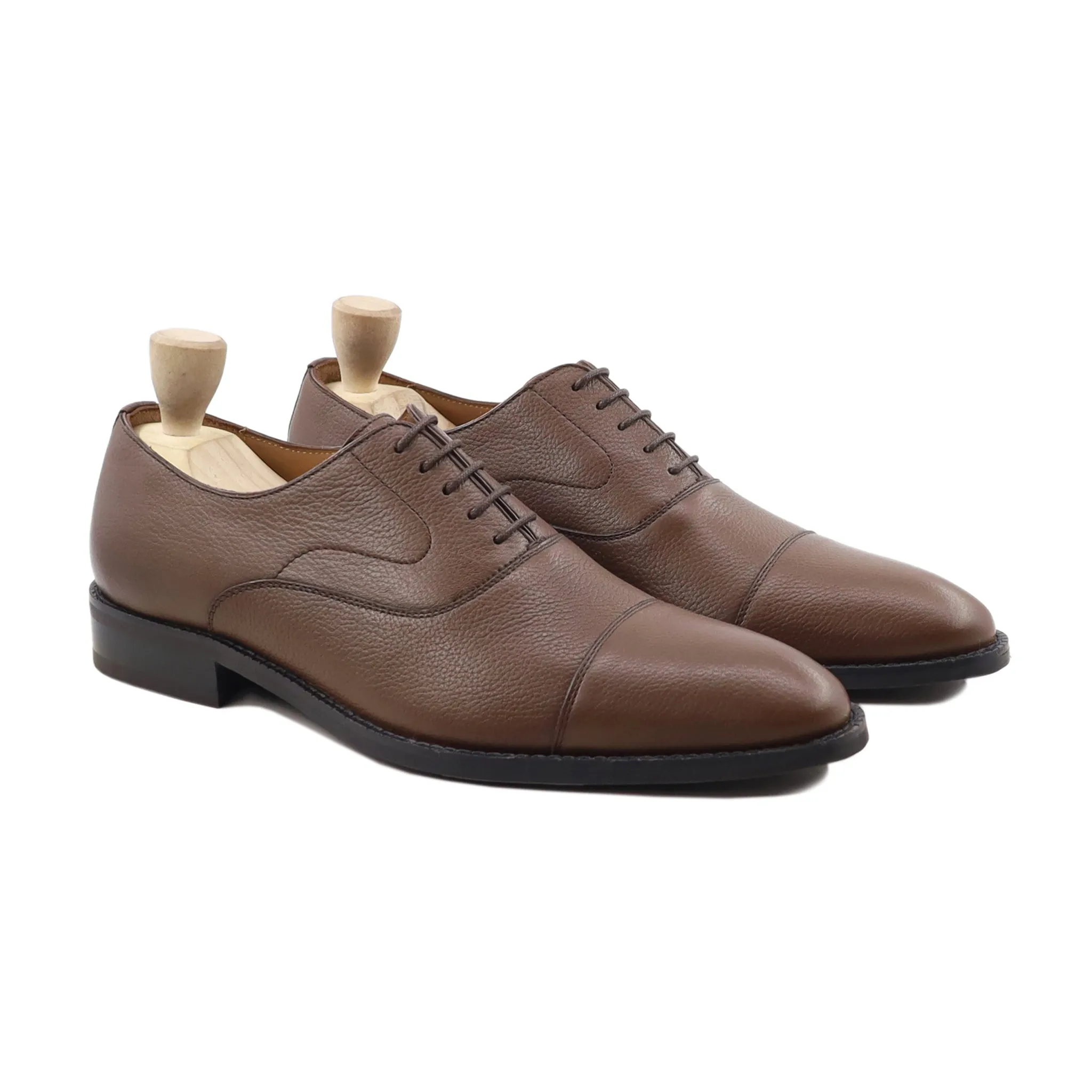 Warsaw - Men's Brown Pebble Grain Oxford Shoe